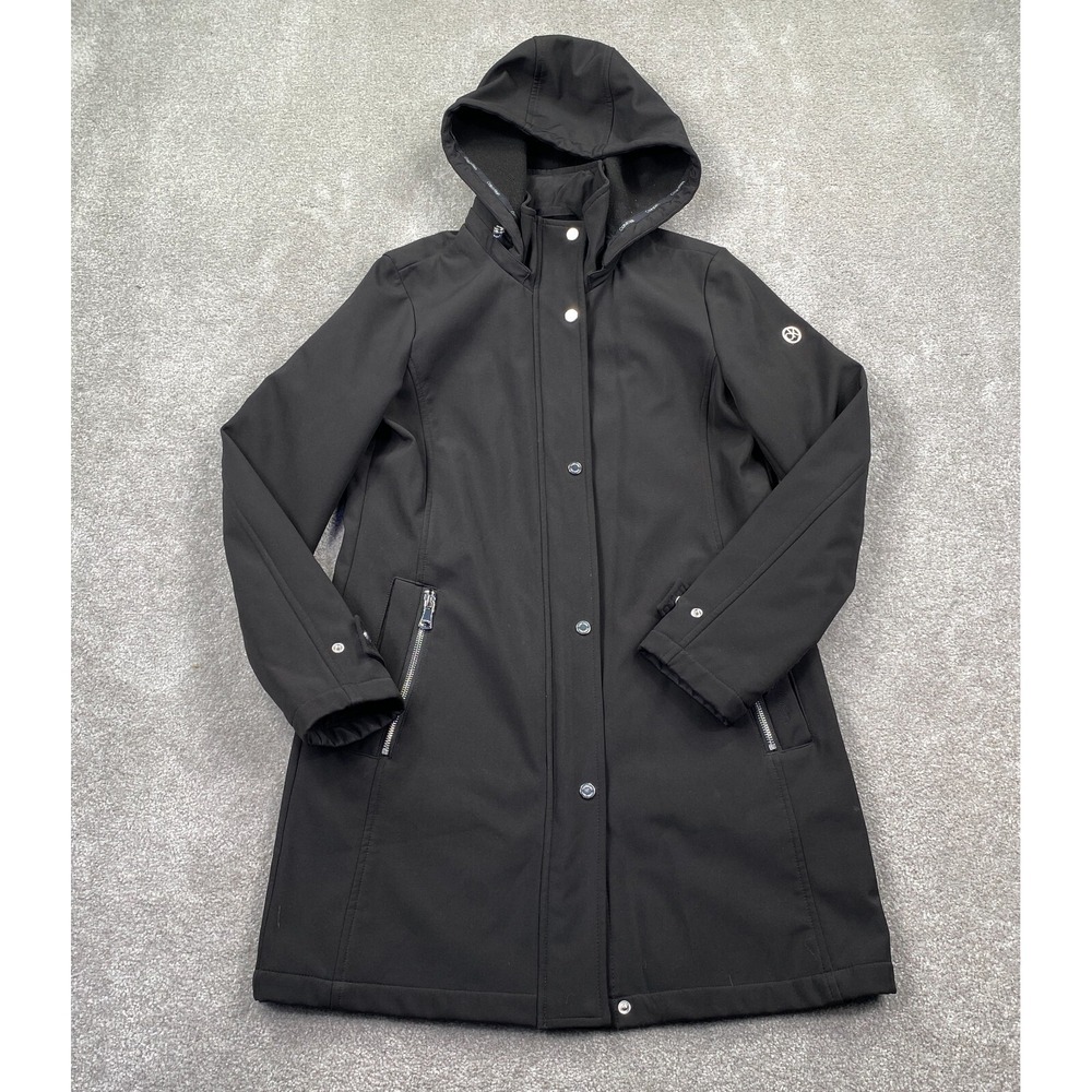 Calvin Klein Women's Full Zip Up Hooded Shell Jacket Coat‎ Size S Black